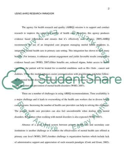 Challenges Using the AQHR Reseac Paradigm at an Outpatient VA Menral Health