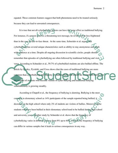 Bullying and Cyberbullying among High School Students