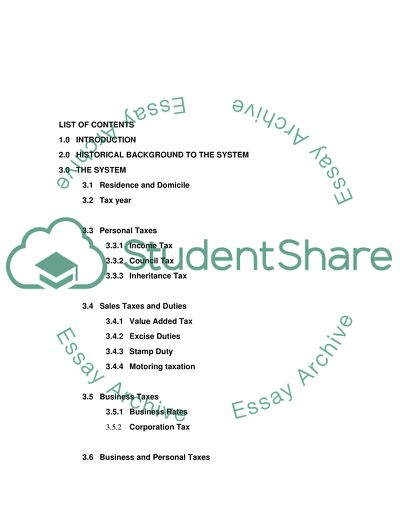 Tax System in the UK