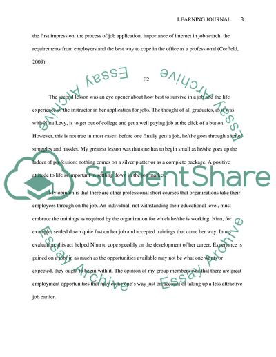 Learning Journal about Getting a Job