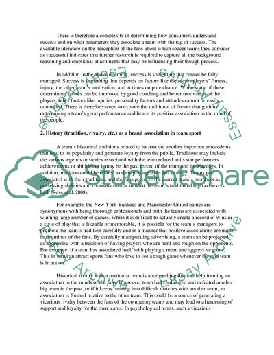 Brand Associations in Team Sport