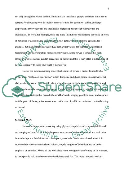 Sociology of the Emotions and Work