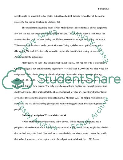 Analysis of Vivian Maiers Work