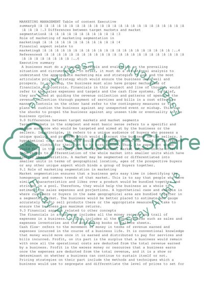 Marketing Management Issues