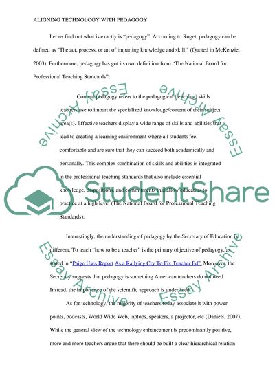 Aligning technology with pedagogy