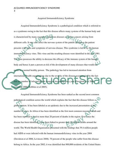 Acquired Immunodeficiency Syndrome