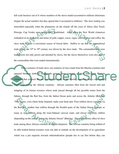 The Effects of the African Slave Trade