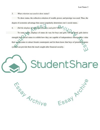 Evidence Existed of Social Stratification