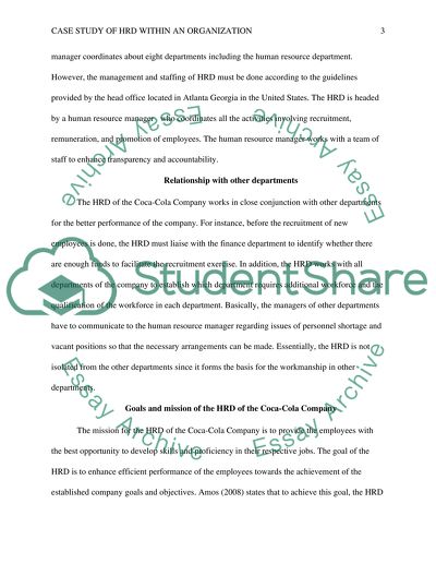 Case study of HRD within an organization