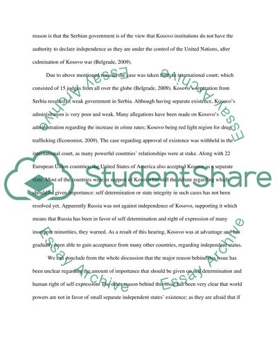 Kosovo (how does it illustrate political and cultural globalization)