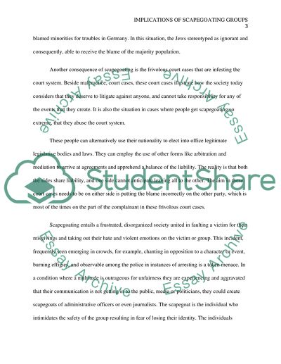 Implications of Scapegoating Groups