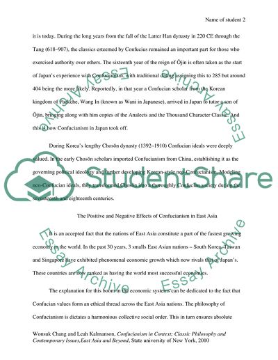 The Positive and Negative Effects of Confucianism in East Asian Cultures