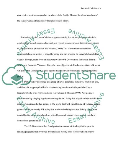 Domestic Violence and Elderly Abuse