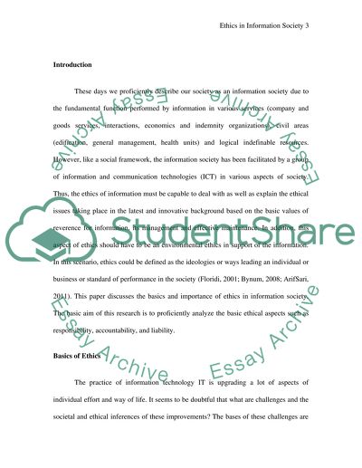 Ethics in an Information Society