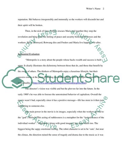 Metropolis Critical Analysis