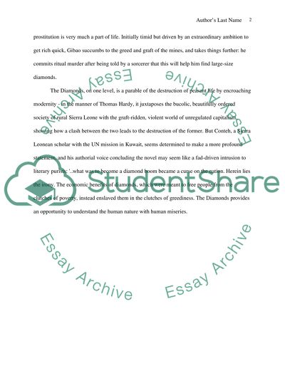 The Diamonds (author J Sorie Conteh)