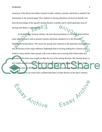 Nursing Theory Website Paper