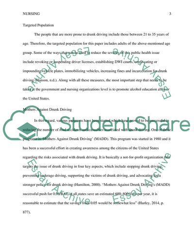 Health Advocacy Campaign Against Drunk Driving