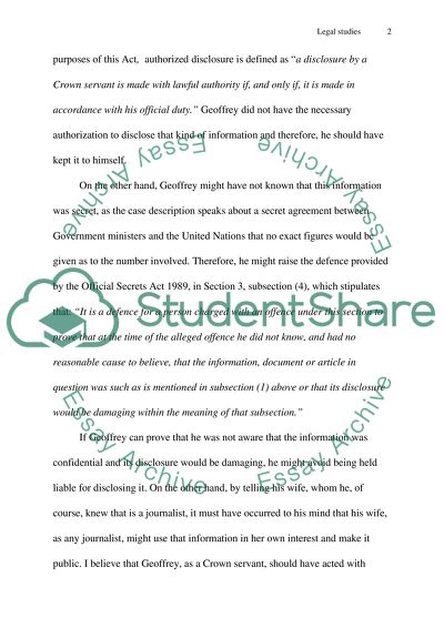 legal studies essay example