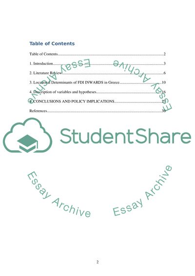 Foreign Direct Investments in Greece