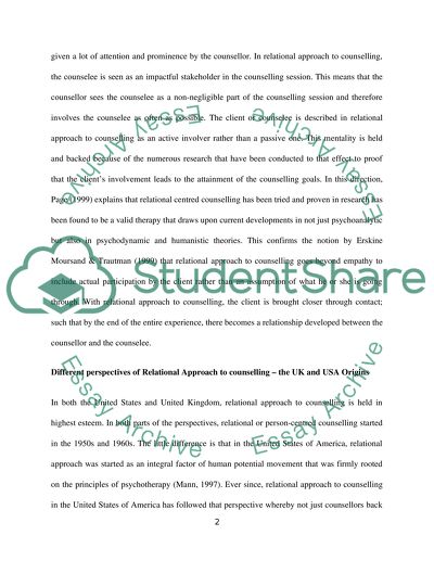 Relational Approach to Counseling