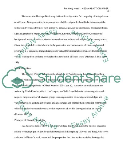 Media Reaction Paper: Diversity and Multiculturalism