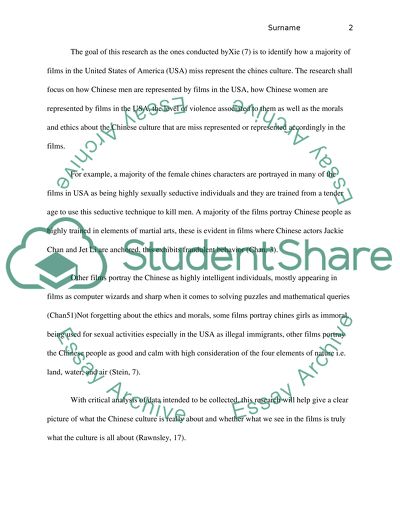 How Film in US Influence the Perception of People of Chinese Culture