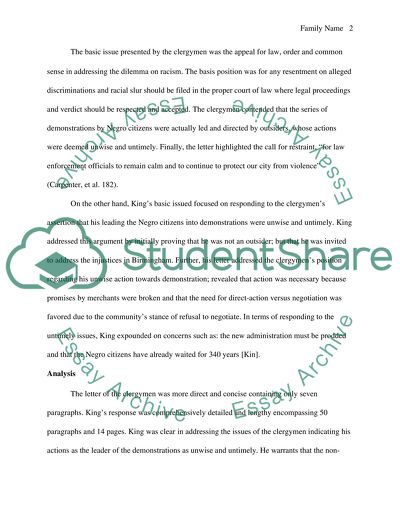 A Letter From Eight White Clergymen and Letter from M. L. King, Jr