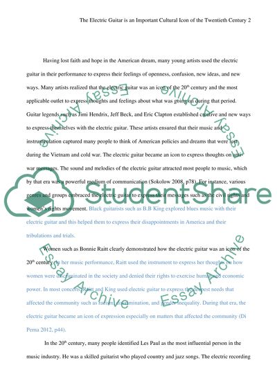 The electric guitar is an important cultural icon of the twentieth century