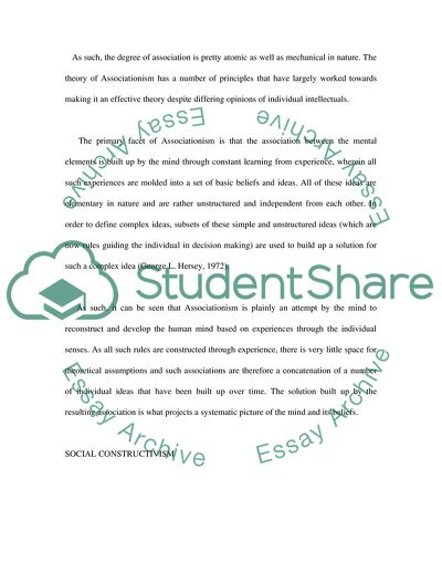 Associationist and Social Constructivist Theories and Their Implications in the Classroom