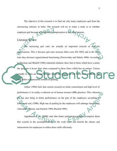 Human Resource Practices in Outsourcing Industry in India