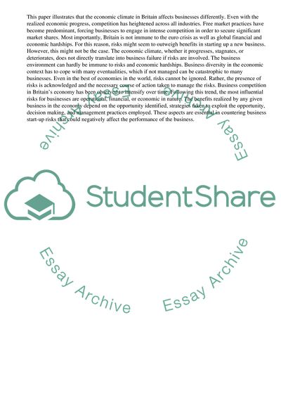 Current Economic Climate in Britain