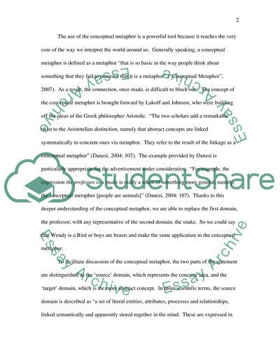 Conceptual Metaphors and the Ford Hybrid Escape