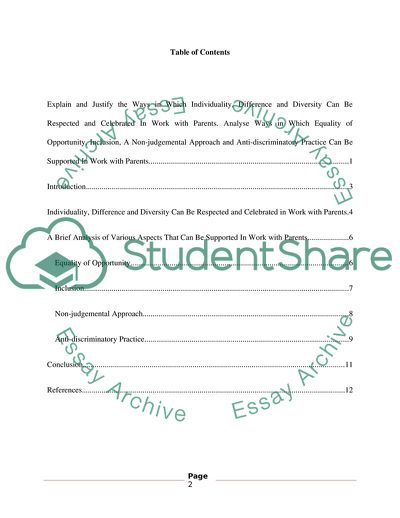 Individuality, Difference and Diversity in the Work with Parents