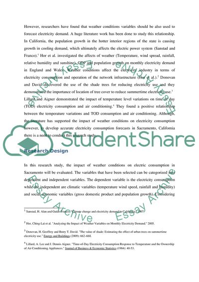 Impacts of Weather in Electricity Consumption in Sacramento Area