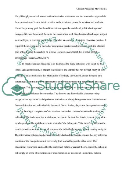 Critical Pedagogy movement