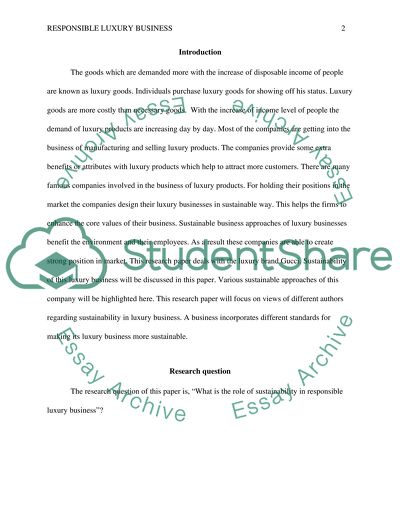 Responsible Luxury Business