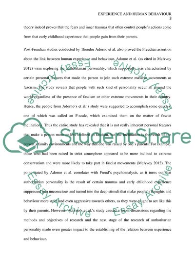 Experience Shapes Behaviour