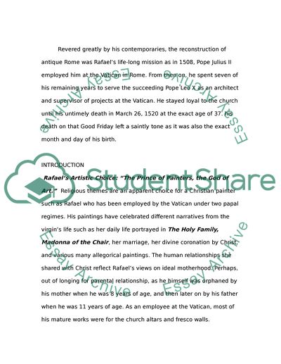 Raphaels Madonnas - A Study of Artistic Style and Content