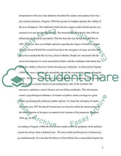 The impacts of the Media on Various Forms of Political Activity in Britain