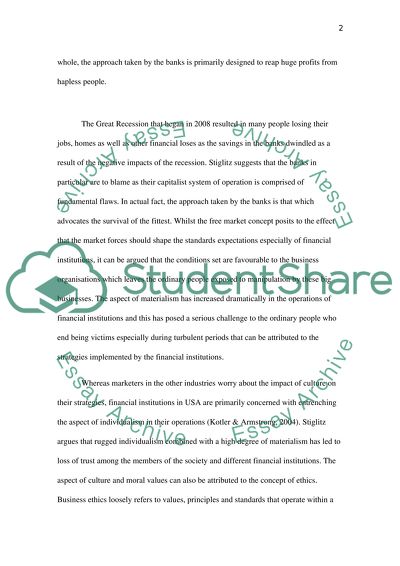 Banks Involvement in the World Financial Crisis