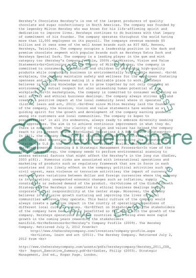 Mission, Vision, and Value Paper