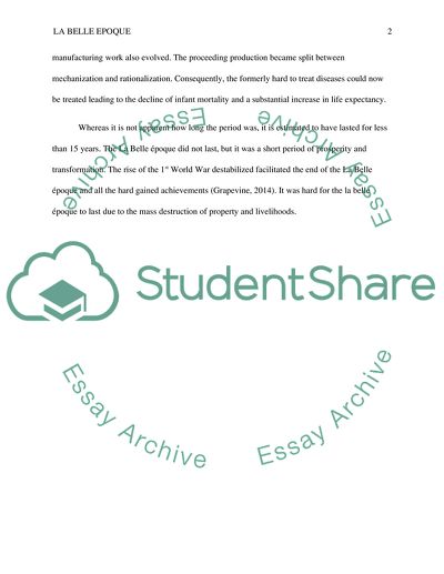 La Belle Epoque 1900-1914