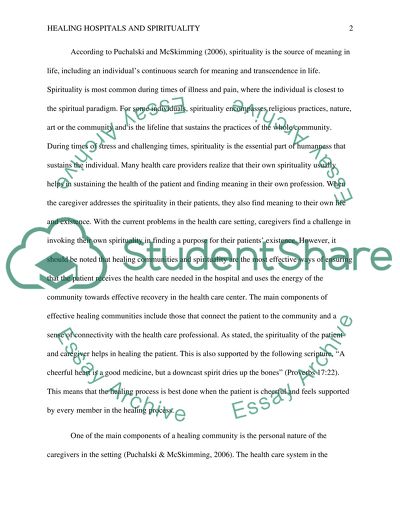 Healing Hospitals and Spirituality