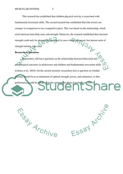 Muscular System Outine