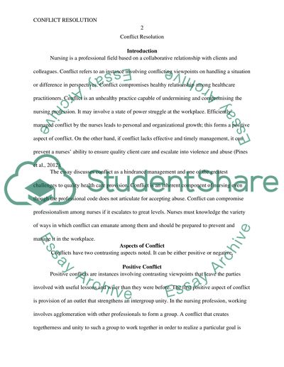 Conflict Resolution in Nursing