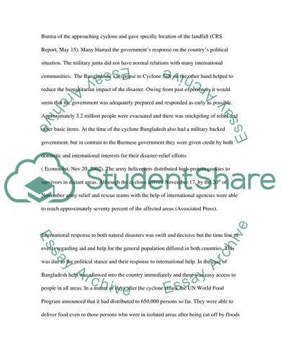 Comparison of Cyclone Nargis and Cyclone Sidr