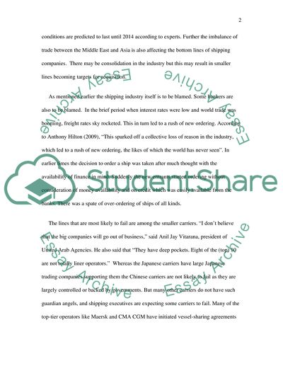 Shipping Industry Suffering from Overcapacity