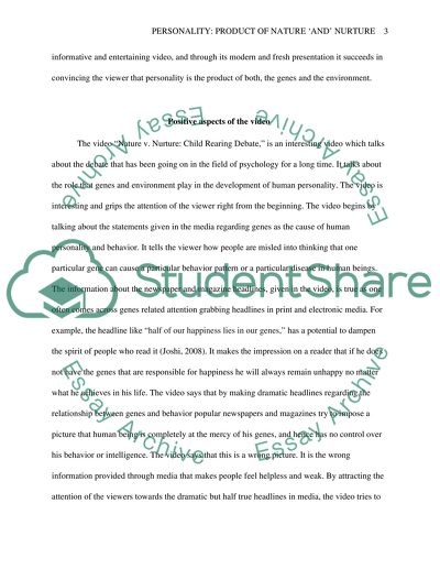 Personality: Product of nature and Nature