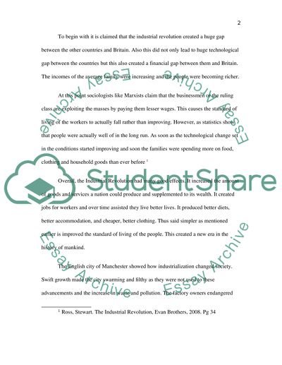 Positive Effects Of The Industrial Revolution On The Lives Of People